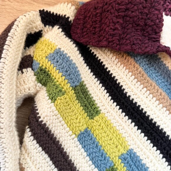 Mandinga Suzia Crochet Sweater Jacket Wool Multicolor Knit Zip Up Size Small - Picture 4 of 14